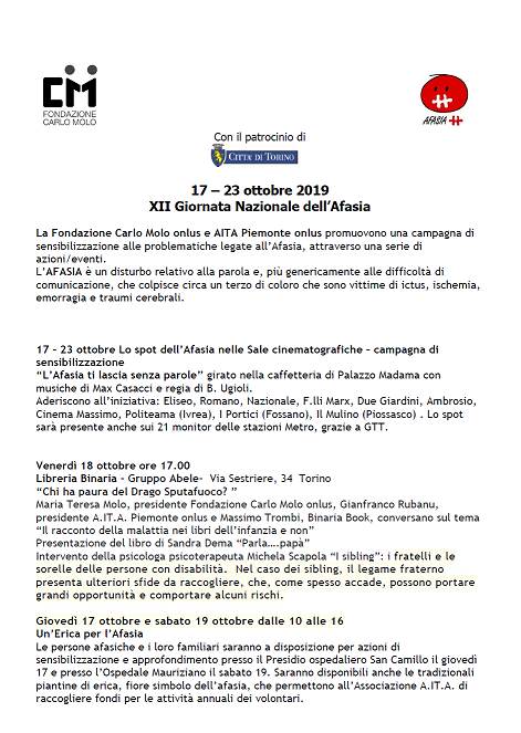 Afasia iniziative 2019