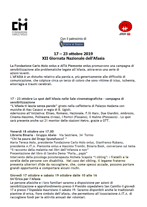 Afasia iniziative 2019